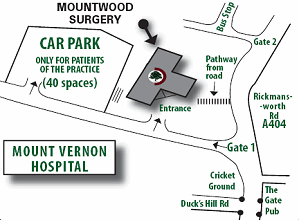 map showing how to find the practice 